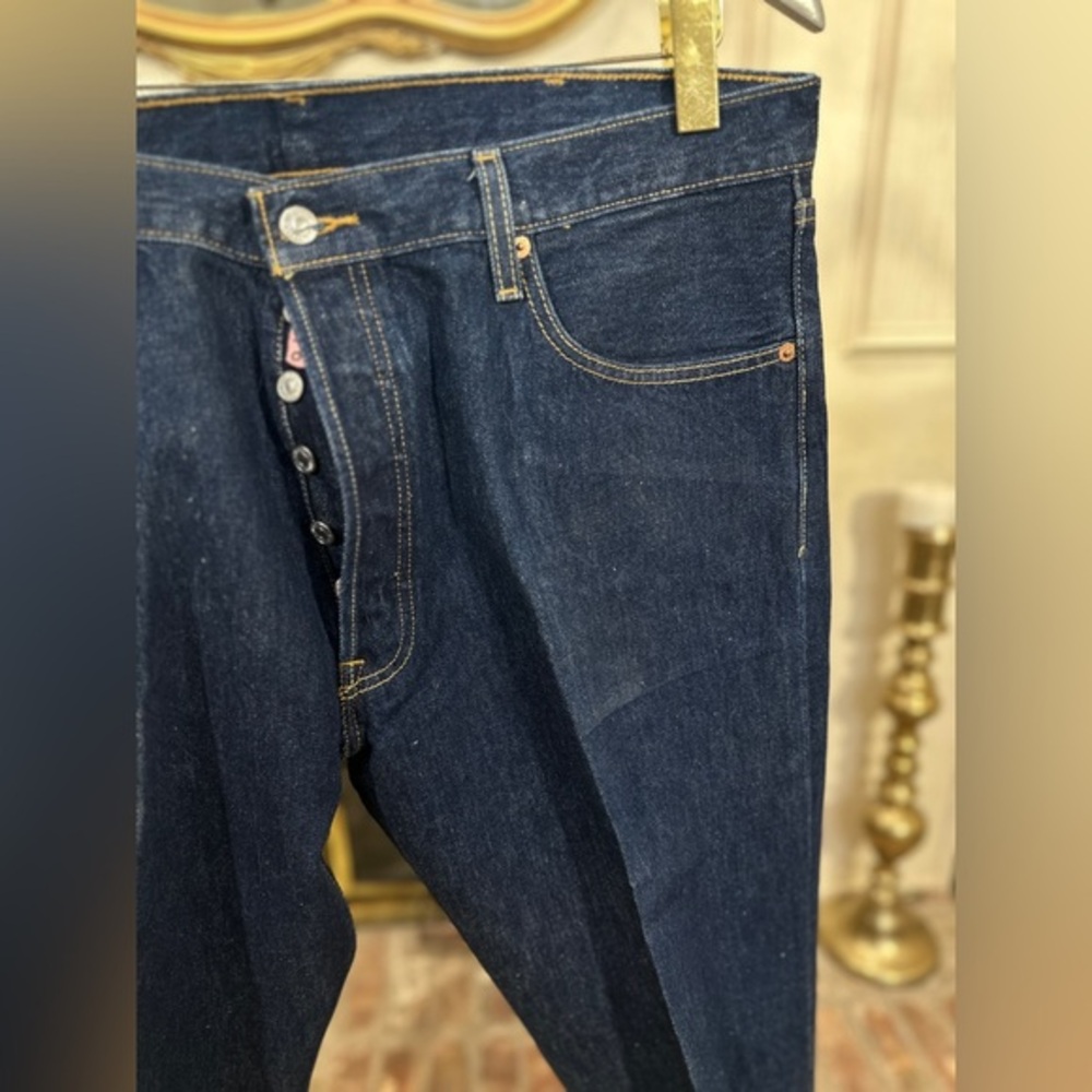Levi’s 501-0115 Men’s Jeans W40 L30 Dark Wash Button Fly Straight Leg Colombia‎ - Picture 2 of 11